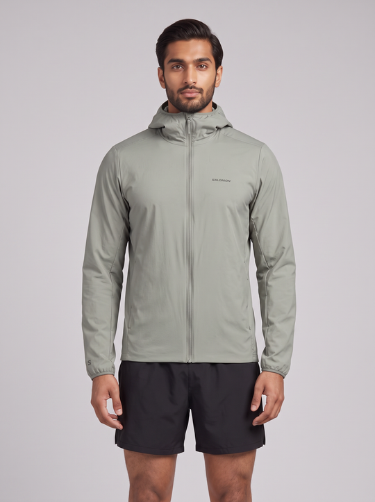 Mens Salomon MOUNTAIN FLEX JKT HD Castor Gray Jacket