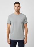 Mens Les Deux Grey Norregaard Tonal T Shirt on model