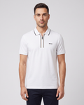 BOSS Green Philix GOC White Polo Shirt — on model