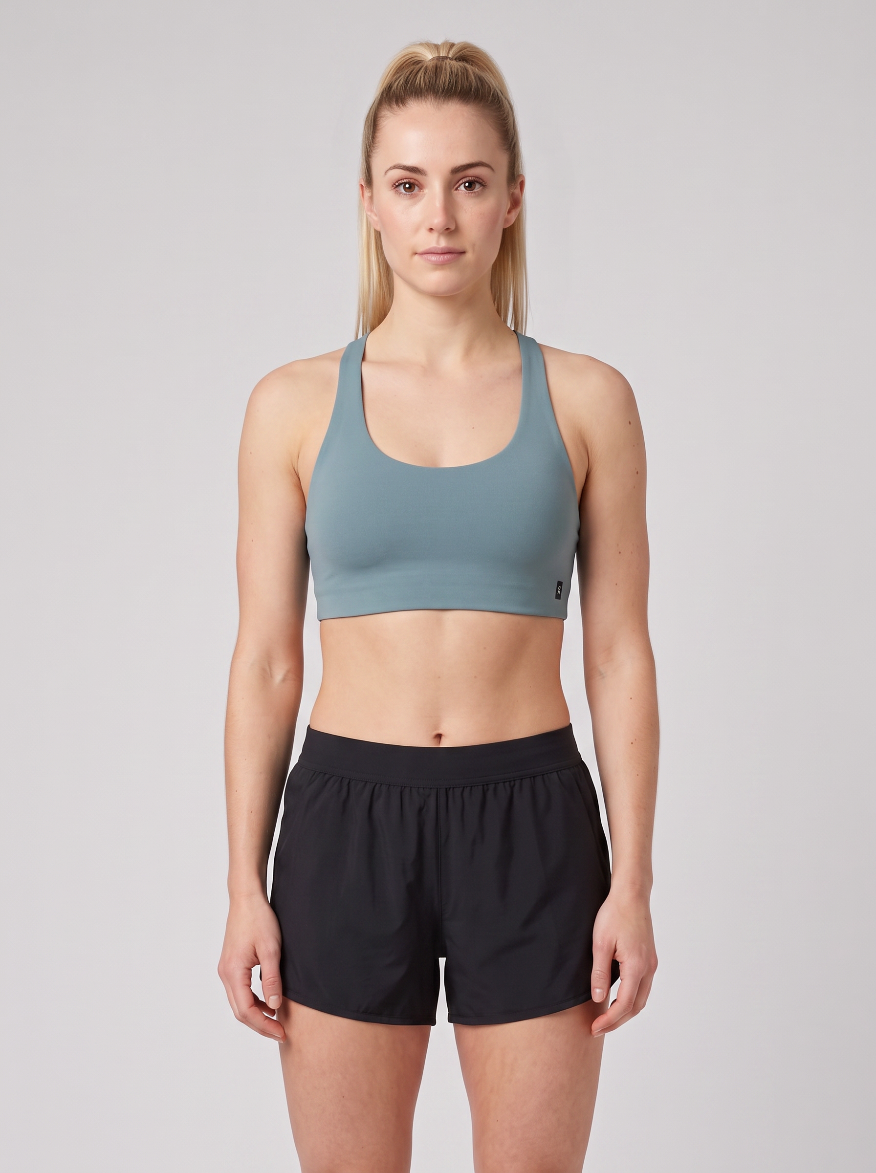 Women's On Running Studio Racerback Bra 1 Agave — on model