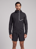 Men's Salomon Black Bonatti Trail Jacket — on model