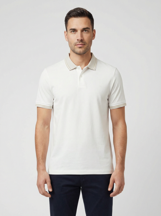 BOSS Black H-Phillipson 238 White Polo Shirt
