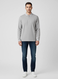 BOSS Black H-Peduzzi 06 Silver Polo Shirt on model