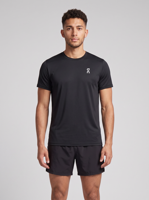 Men's On Running Black Core T Shirt — on model