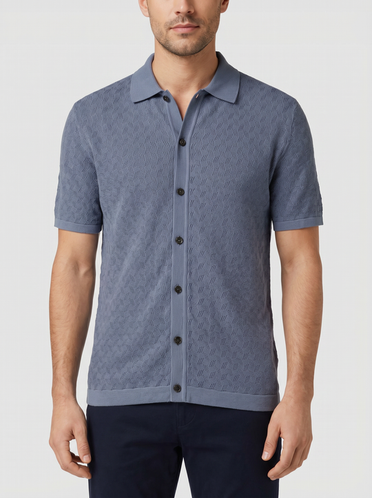 BOSS Black H-Nappo Open Blue Knitwear