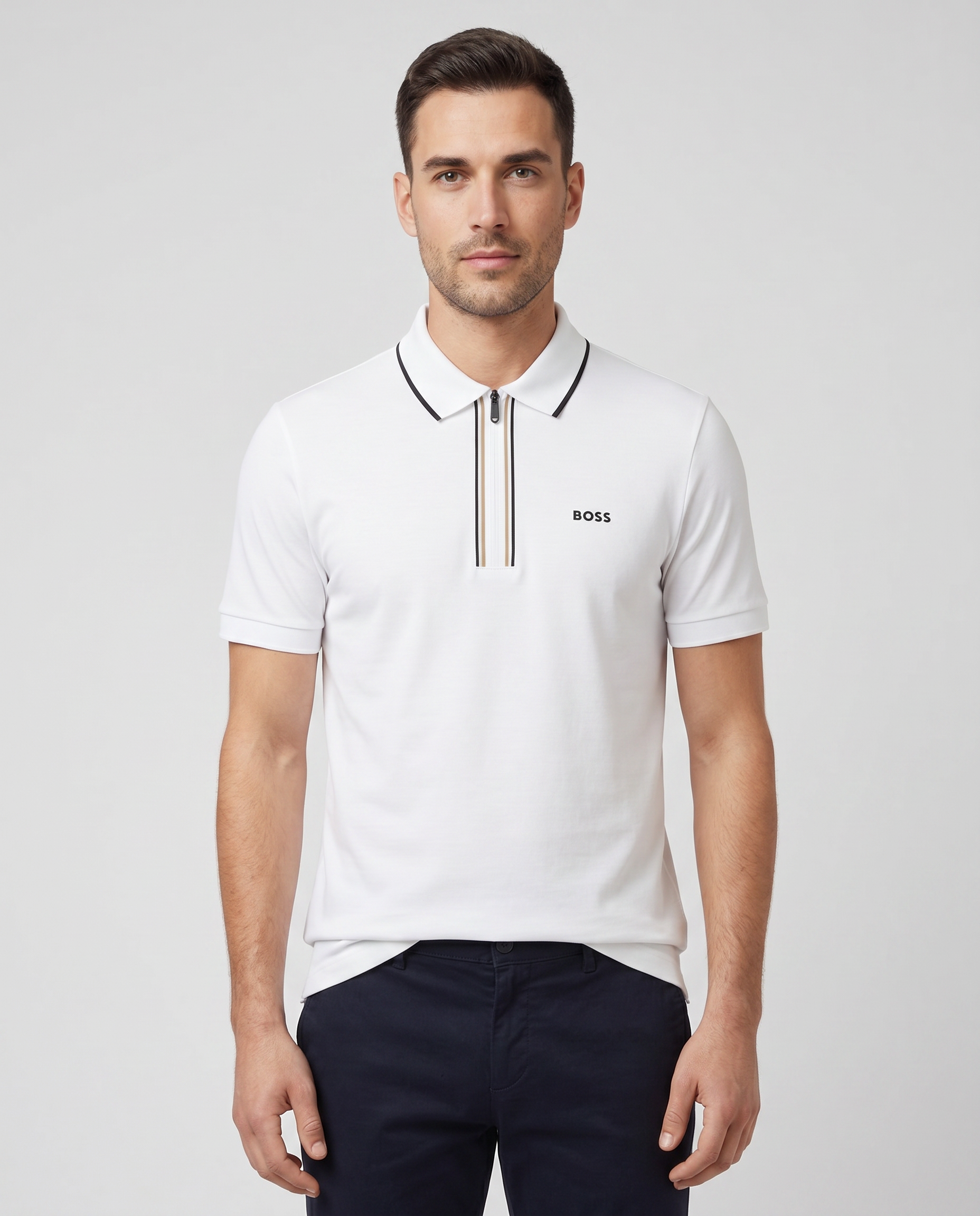 BOSS Green Philix GOC White Polo Shirt
