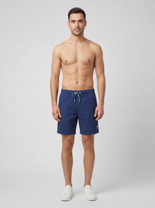 Men's Sandbanks Navy Relaxed Cotton Drawstring Short