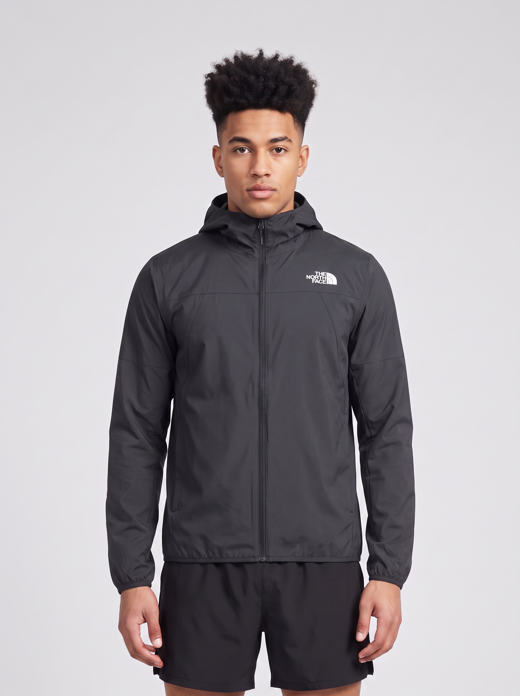 Men's The North Face Mountain Athletics Ushba HD Jacket TNF Black — on model