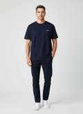 Mens Les Deux Navy Crew T Shirt on model