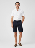 Mens Les Deux Navy Como Regular Solid Shorts on model