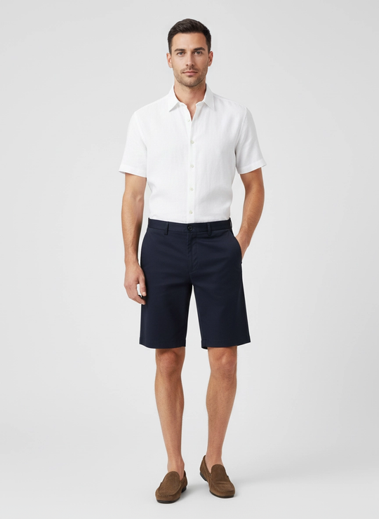 Mens Les Deux Navy Como Regular Solid Shorts