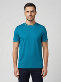 Men's Pal Zileri Teal Blue Mercerised T Shirt - Model Shot