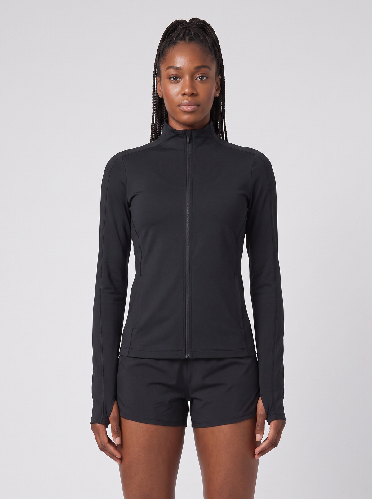 Women's On Running Studio Jacket Black — on model