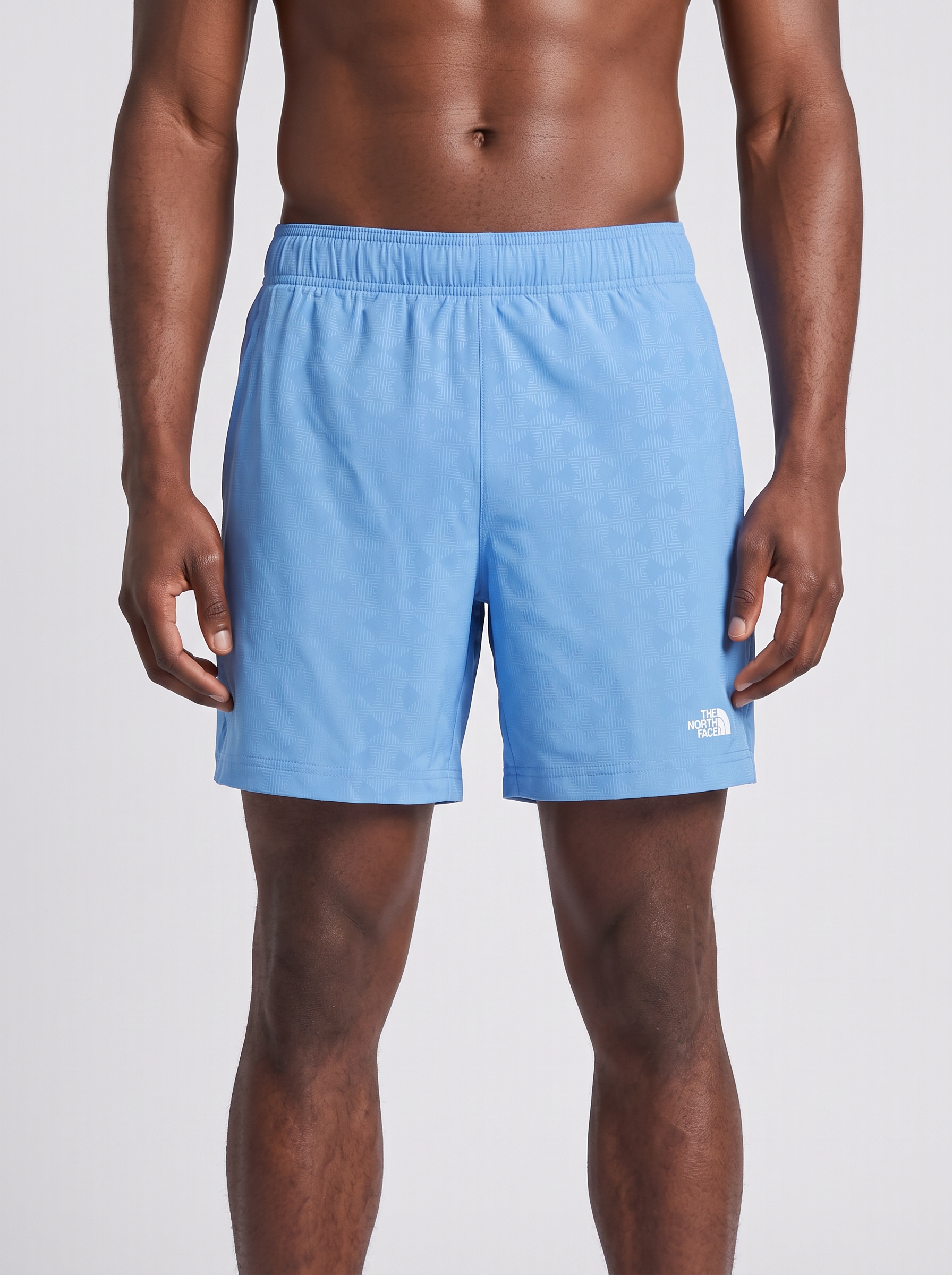 Mens The North Face 24/7 PT EB 7IN Marina Blue Short — on model