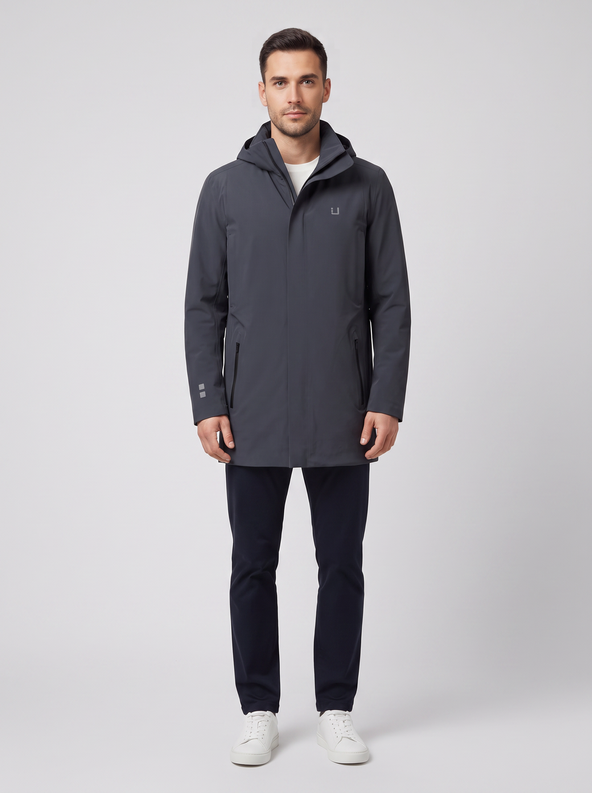 Men's UBR Regulator Parka Jacket Black Storm — on model