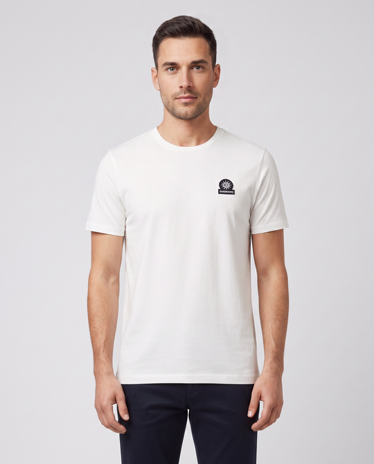 Men's Sandbanks Badge Logo White T Shirt