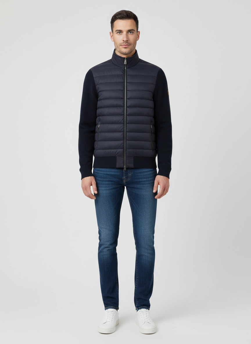 Mens Belstaff Control Dark Navy Knitwear on model