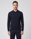 BOSS Black H-Lancione Dark Blue Knitwear — on model