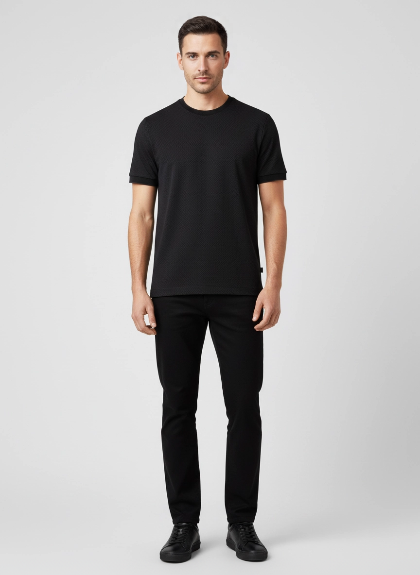 Men's BOSS Black H-Thompson 06 Black T Shirt