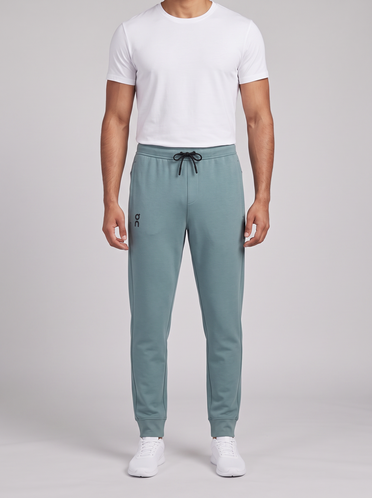 Men's On Running Focus Tech Sweatpants 1 Agave — on model