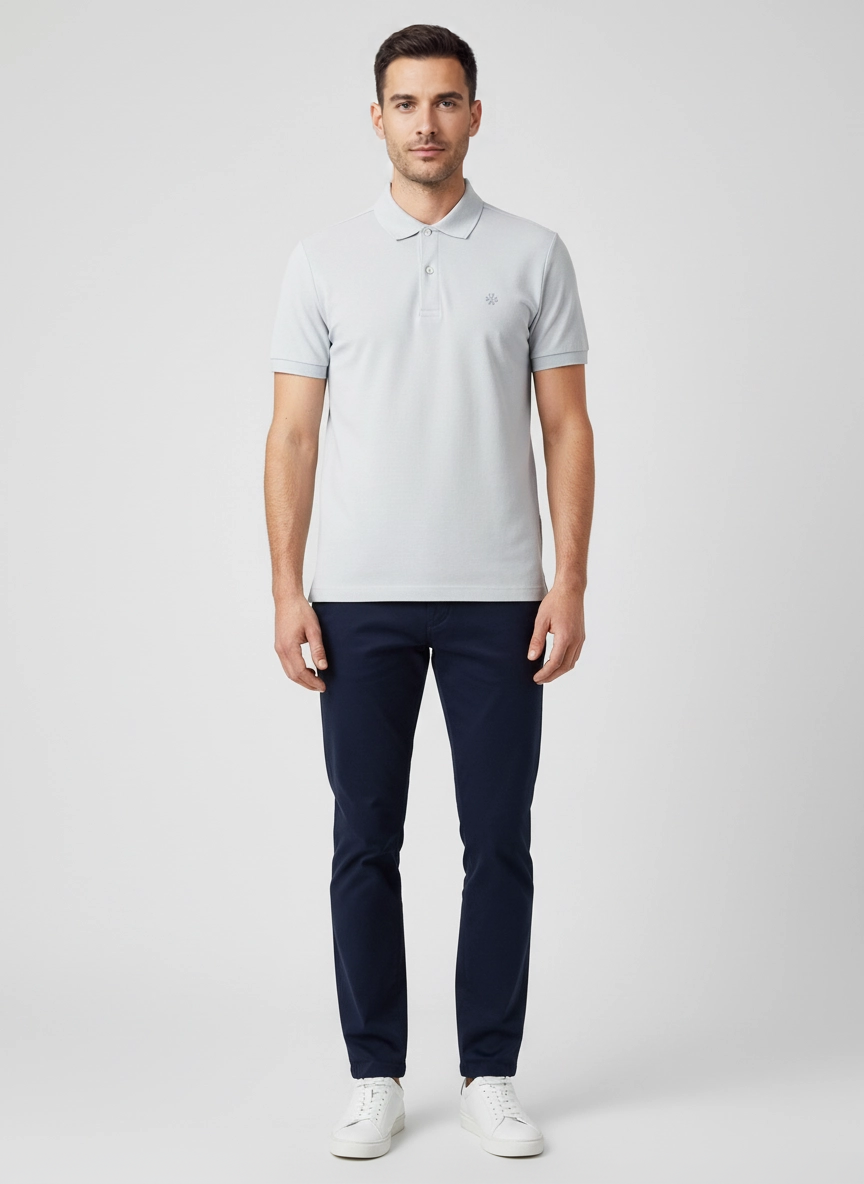 Mens Jacob Cohen Azure Blue Polo Shirt on model