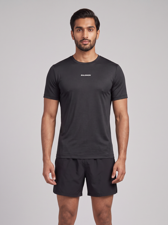 Men's Salomon Deep Black Shkout Core SS T Shirt