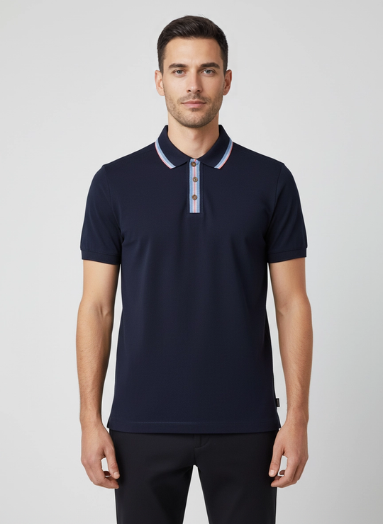 Mens Paul Smith REG FIT SS POLO SHIRT Navy Polo Shirts