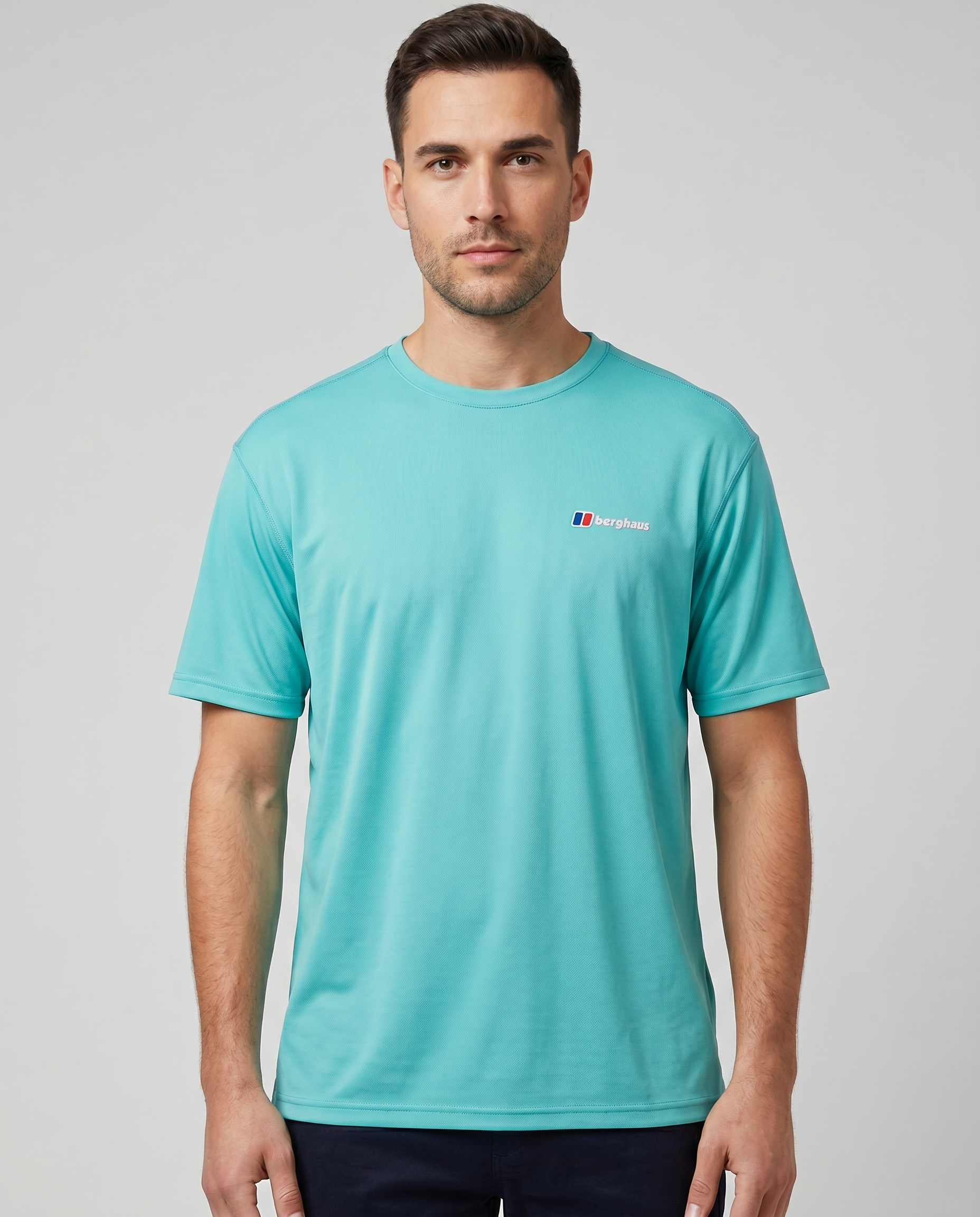 Men's Berghaus Blue Dawdon Tech T Shirt — on model