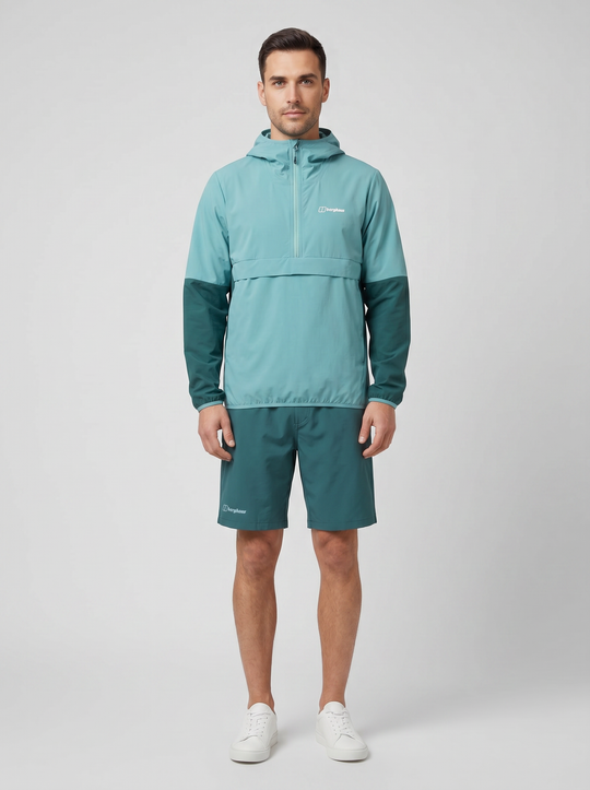 Men's Berghaus Light Blue Wandermoor Wind Smock & Light Blue Wandermoor Wind Short Set