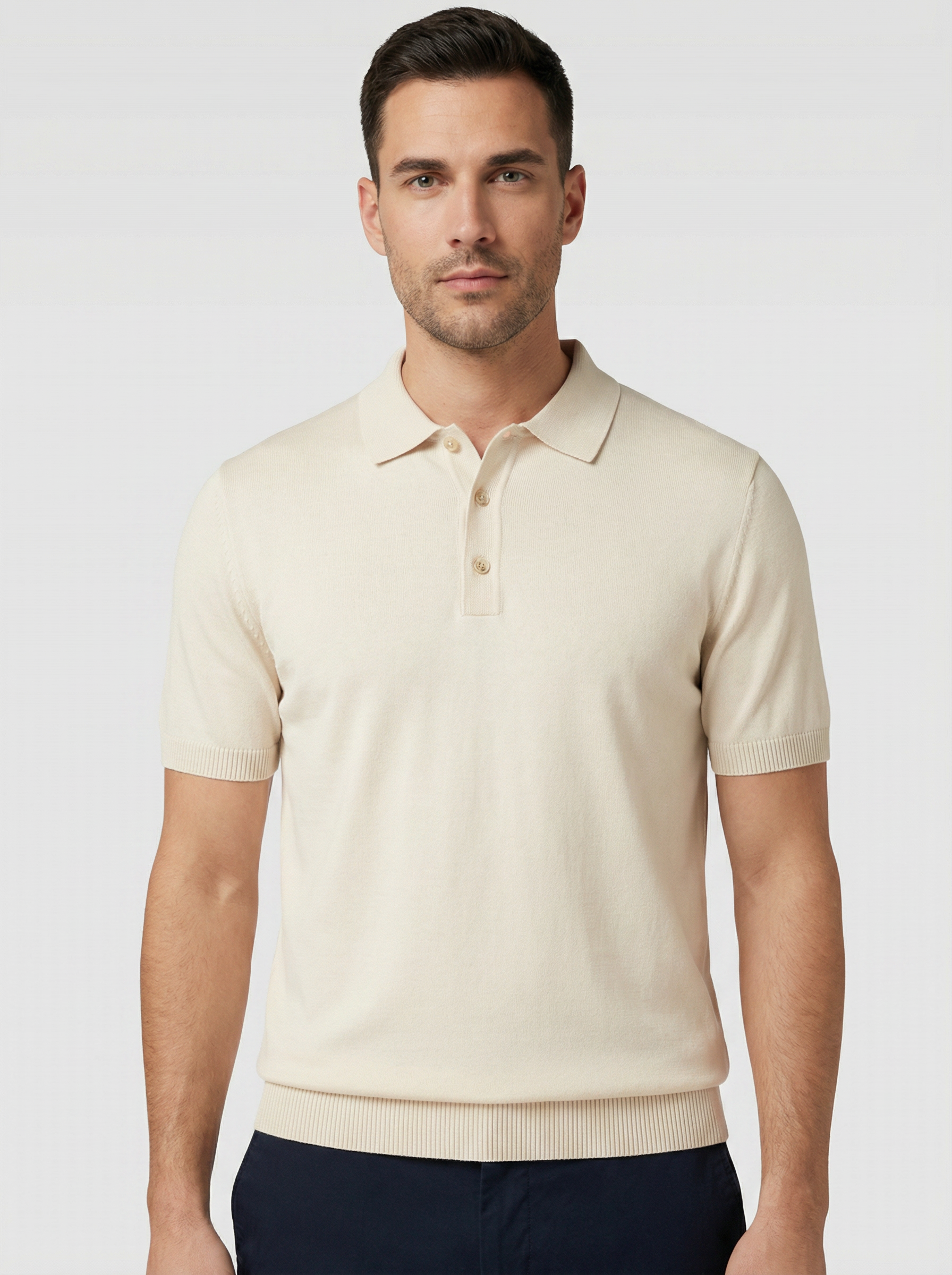 BOSS Black H-Nolano Open Beige Knitwear - Model Shot