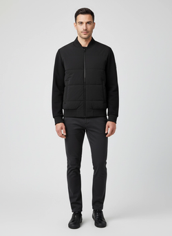 Mens BOSS Black H-Skiles 100 Black Zip Jacket on model