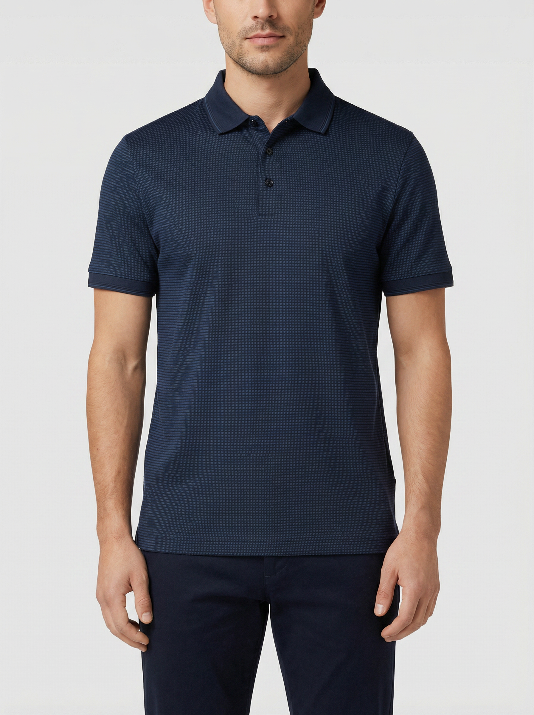 BOSS Black H-Parlay 242 Dark Blue Polo Shirt - Model Shot
