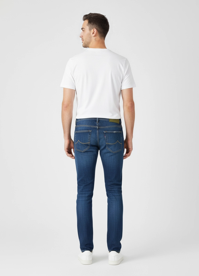 Mens Jacob Cohen Bard Slim Fit Medium Blue Jeans