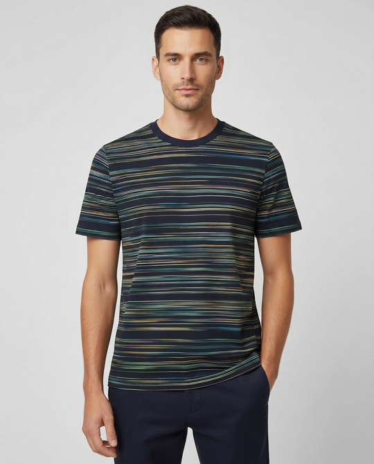Mens Paul Smith Stipe Navy T Shirt