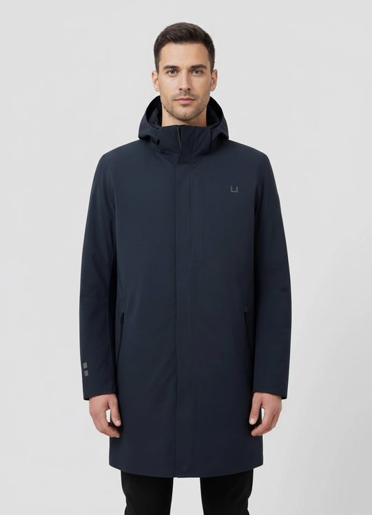 Men's UBR Black Storm Coat in Navy