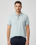 Mens Paul Smith Light Blue Polo Shirt — on model