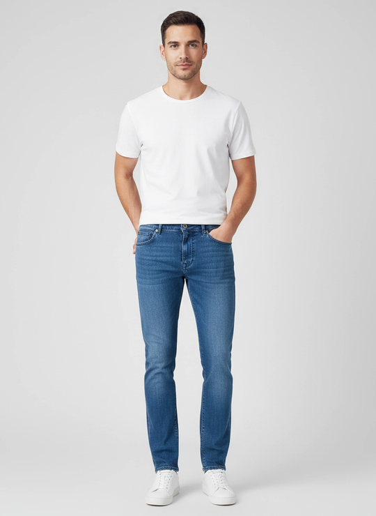 Men's BOSS Black Delaware3-1 Slim Fit Jeans in Navy