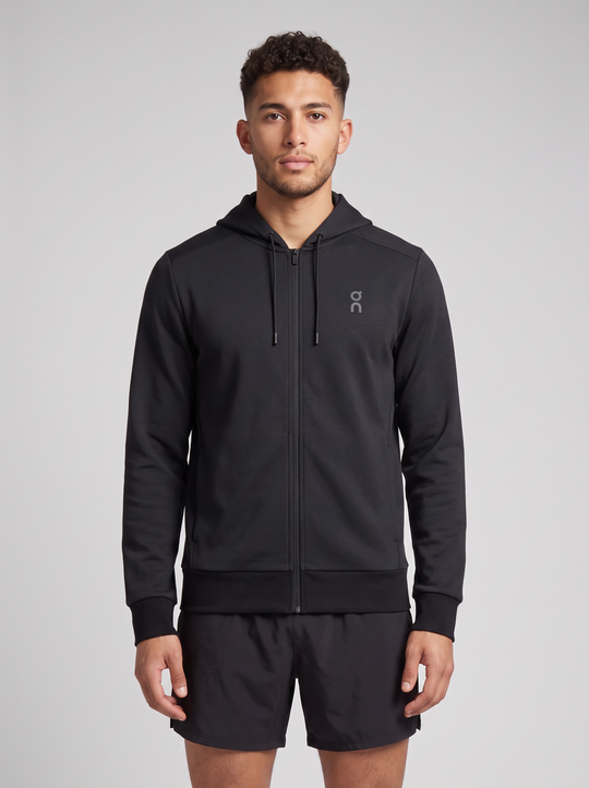 Men's On Running Black Focus Tech Zipped Hoodie