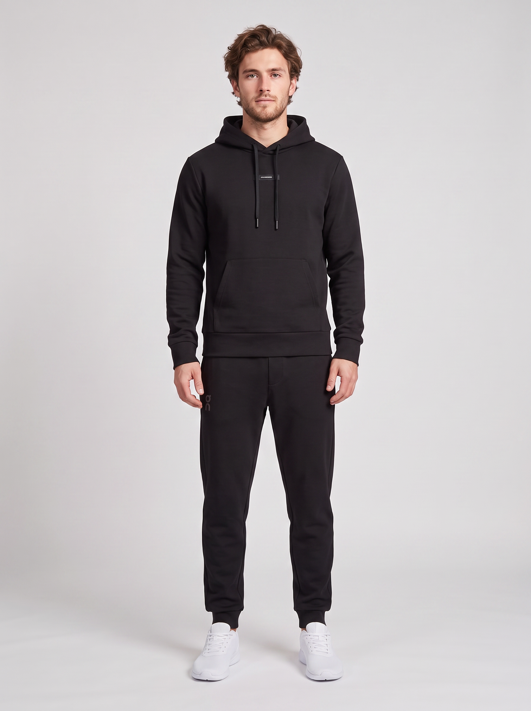 Men's On Running Black Focus Tech Hoodie & Pant Tracksuit Set