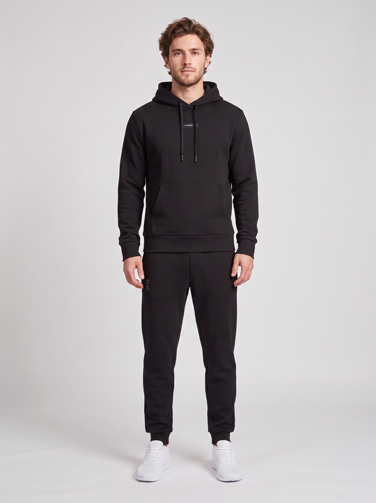 Men's On Running Black Focus Tech Hoodie & Pant Tracksuit Set