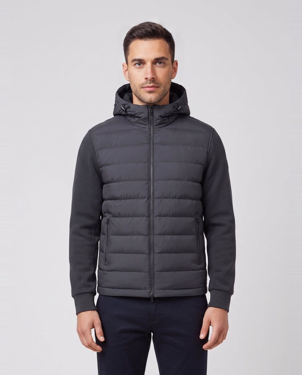 Men's Sandbanks Outlander Hybrid Puffer Jacket in Anthracite