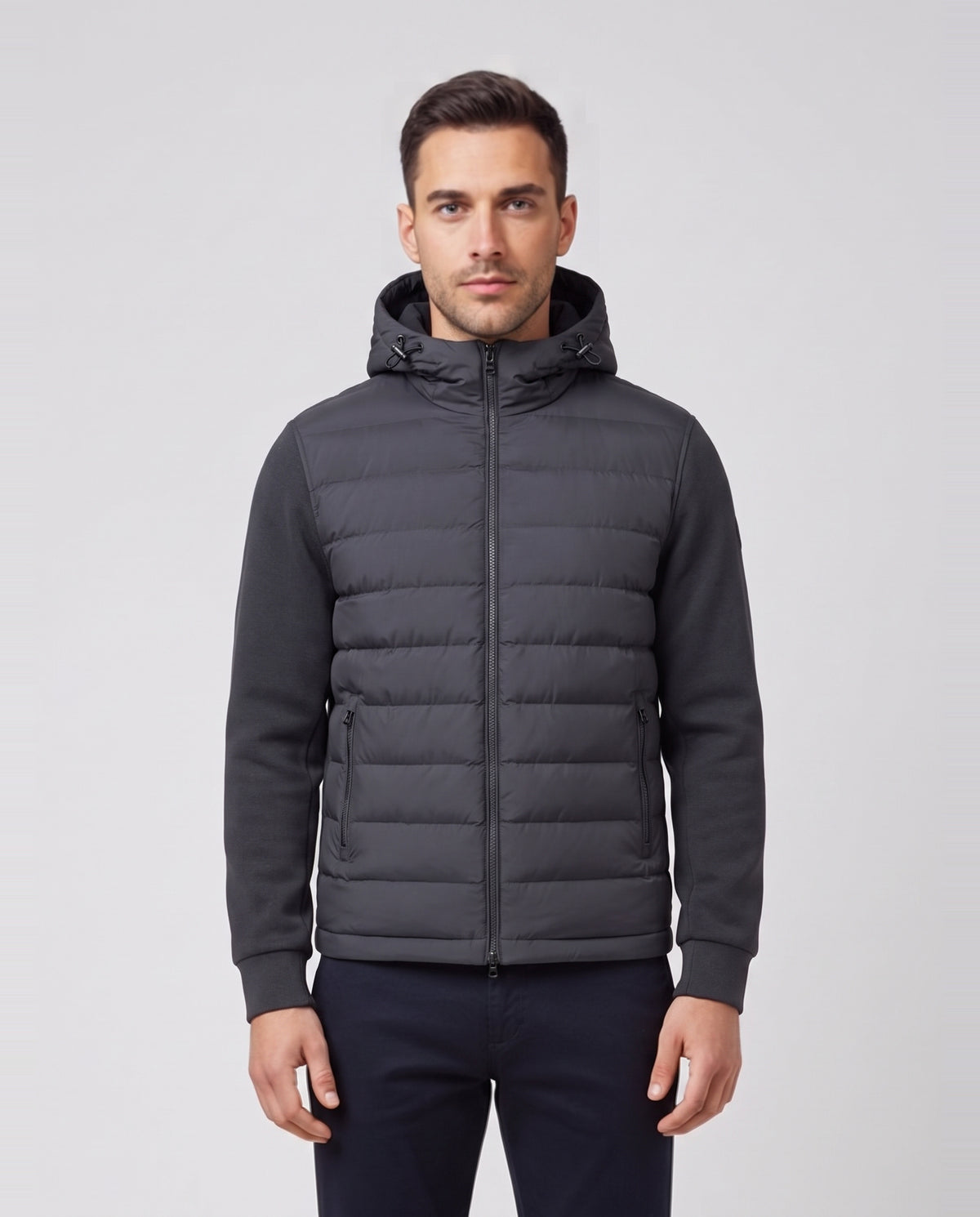 Men's Sandbanks Outlander Hybrid Puffer Jacket in Anthracite