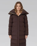 Women's Sandbanks Haven Brown Long Puffer Jacket
