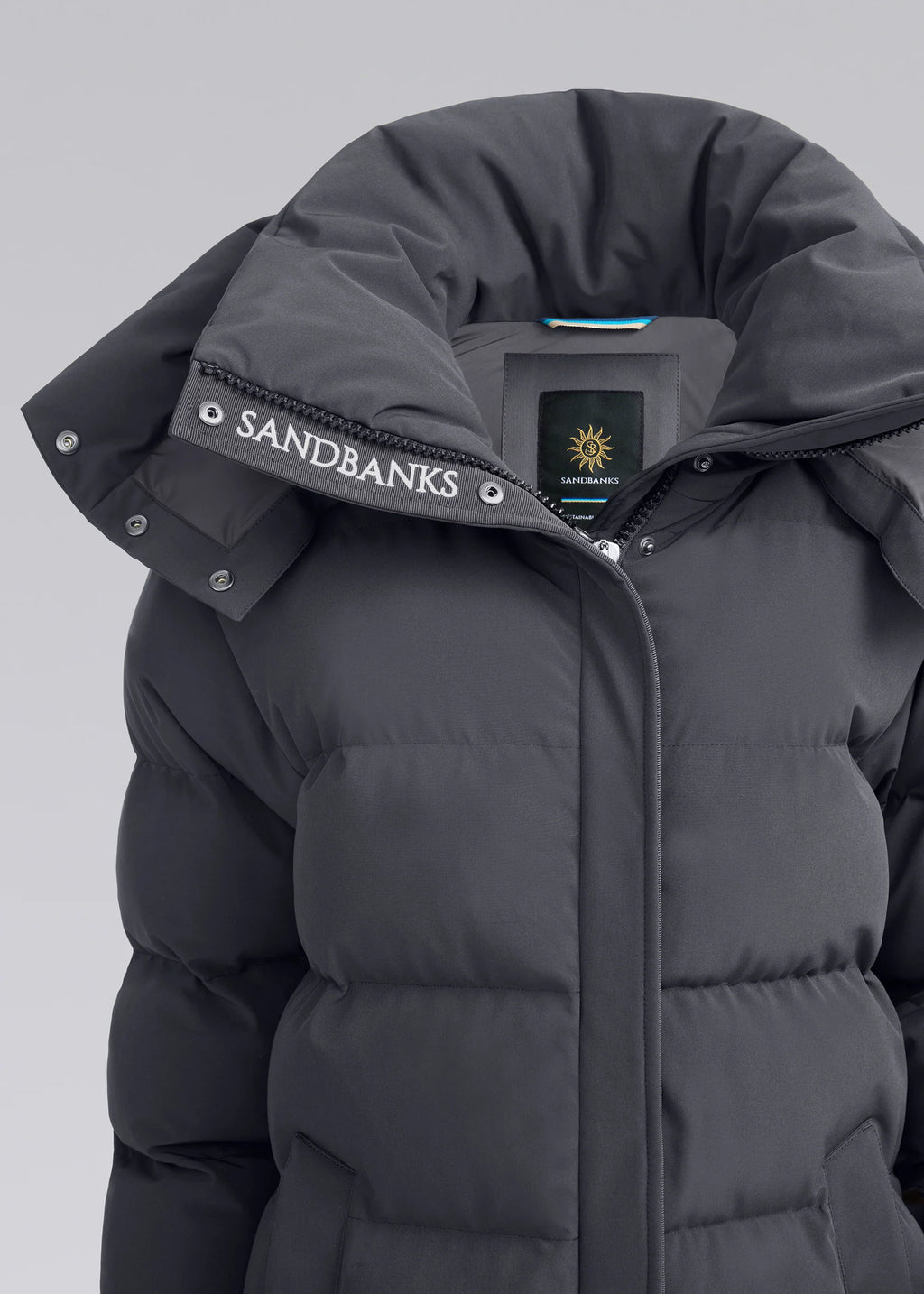 Women's Sandbanks Haven Charcoal Long Puffer Jacket - image 7