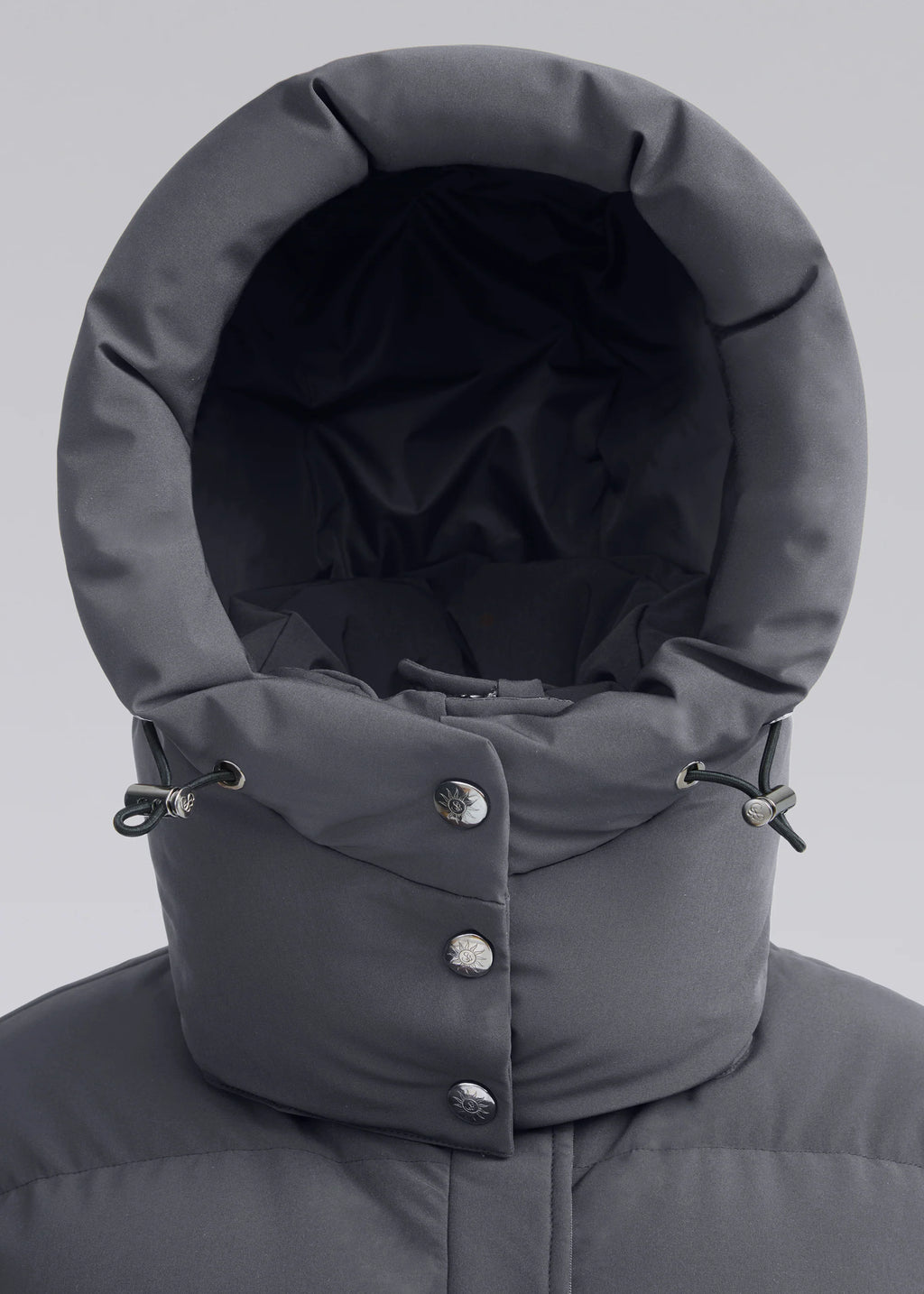 Close up of hood on Sandbanks Haven coat