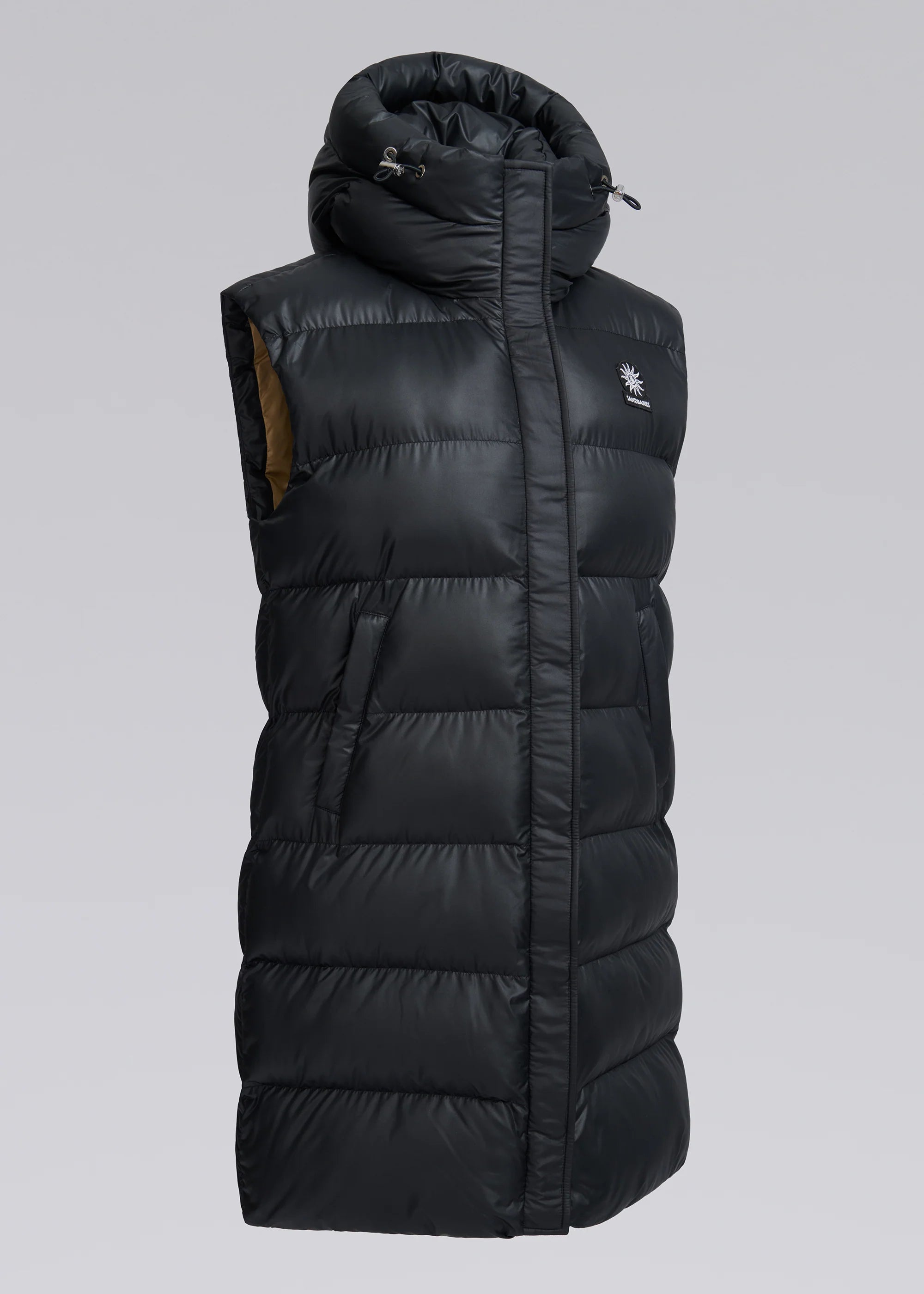 Women's Sandbanks Black Bay Long Hooded Gilet