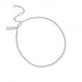 Close-up of a ChloBo Mini Cute beaded anklet with an adjustable chain, showcasing the delicate silver design.