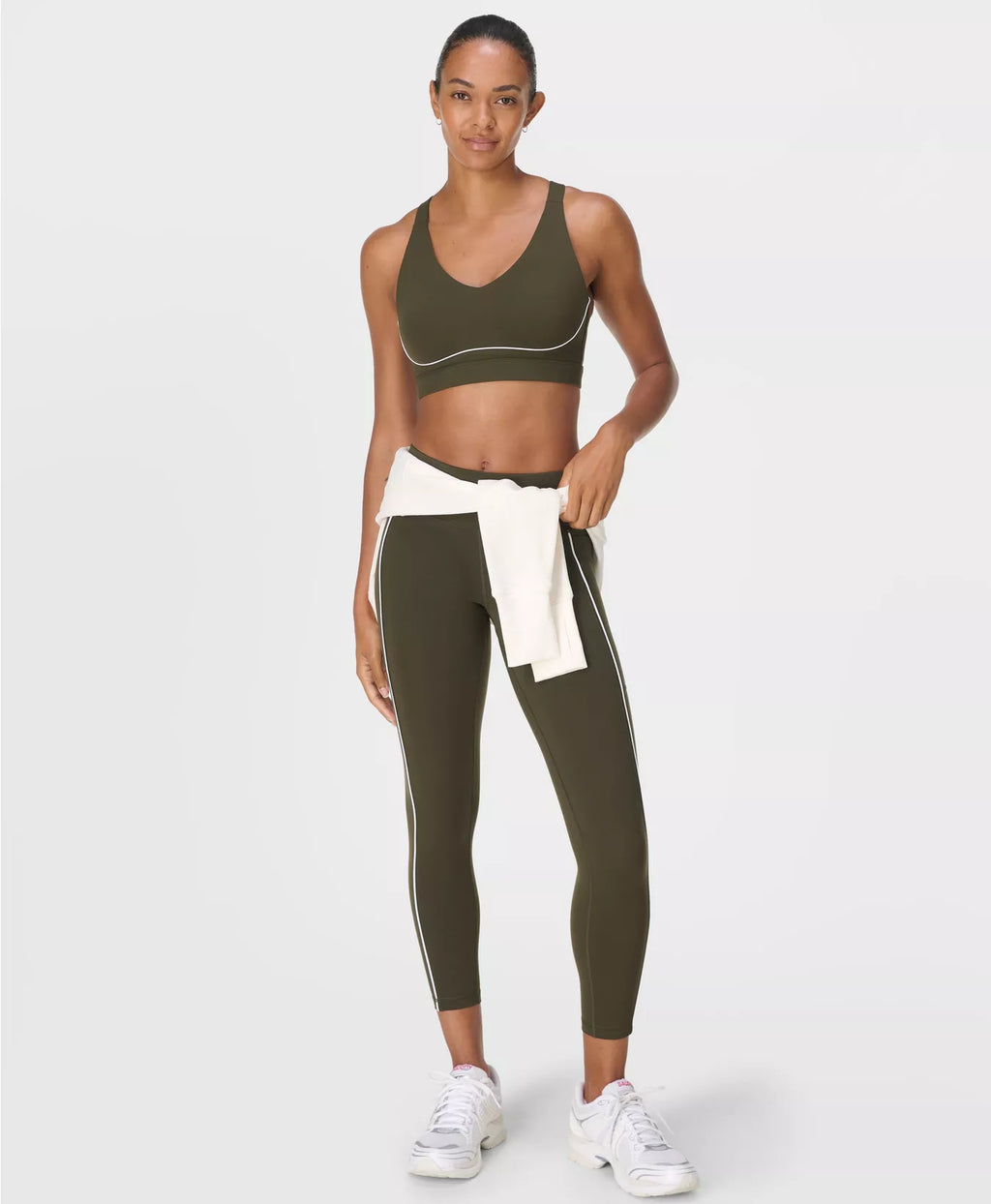 Women's Sweaty Betty Power Pulse Bra in NoriGreen White — view 2