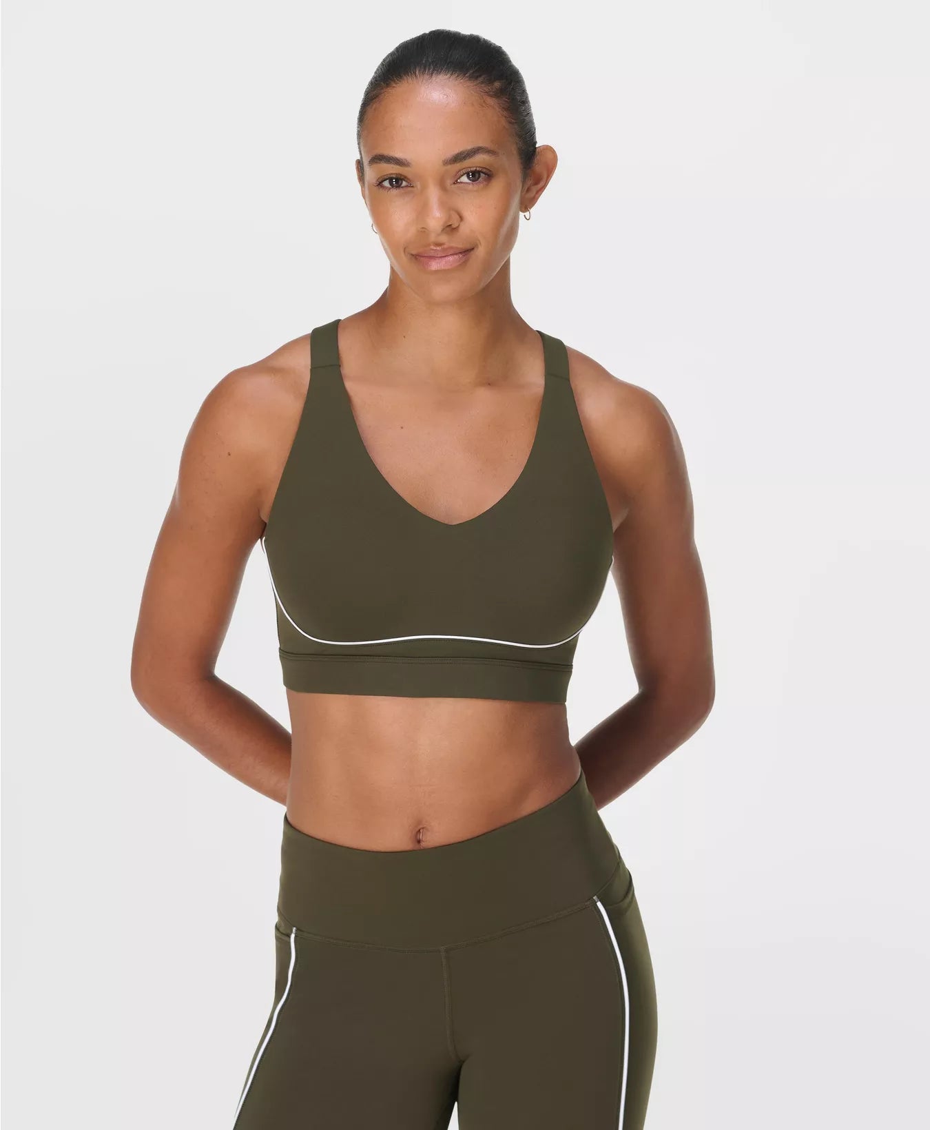 Women's Sweaty Betty Power Pulse Bra in NoriGreen White — view 4