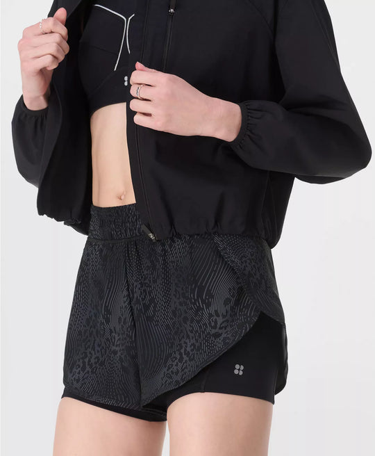 Women's Sweaty Betty Get Set 2-in-1 Multi-Train Shorts Print - Grey Hybrid Leopard Print